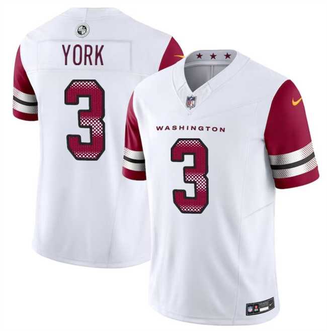 Men & Women & Youth Washington Commanders #3 Cade York White 2024 F.U.S.E Vapor Limited Football Stitched Jersey